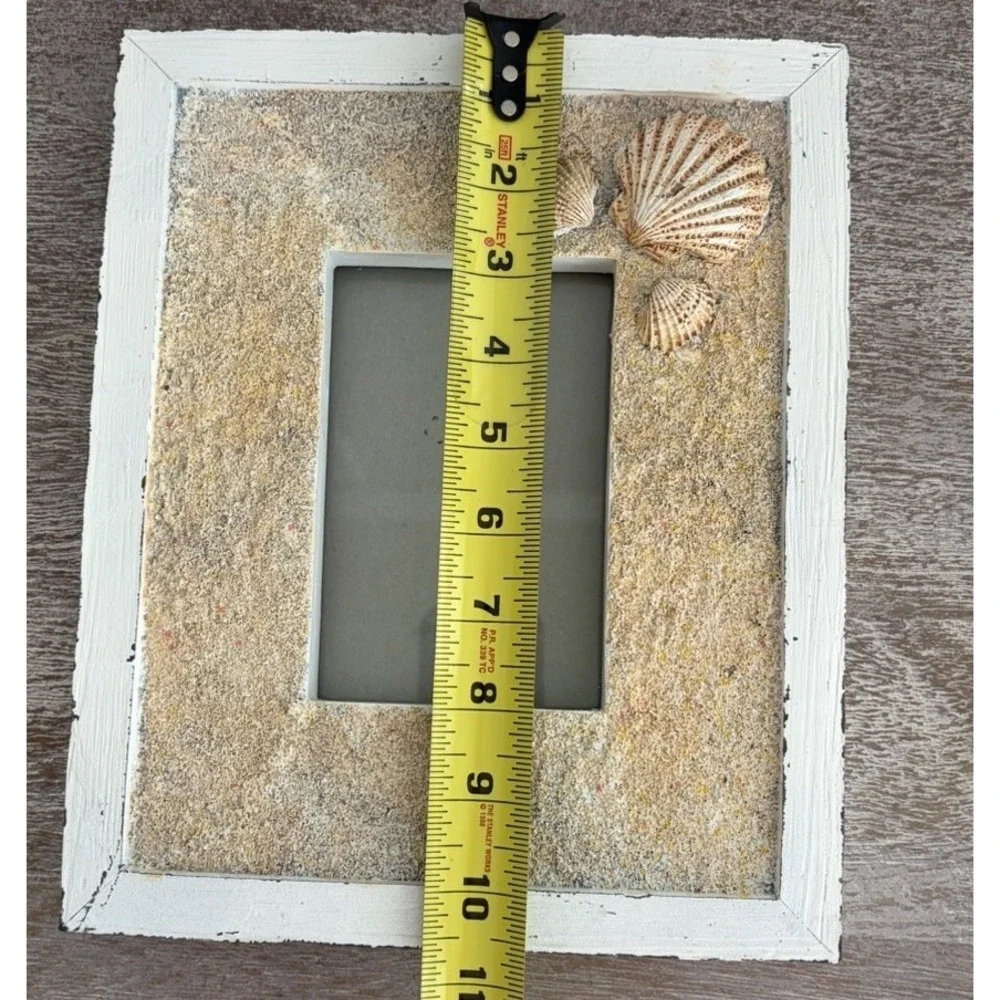 Seashell Picture Frame Beach Shell Nautical White Distressed Decor for 4x6 Photo